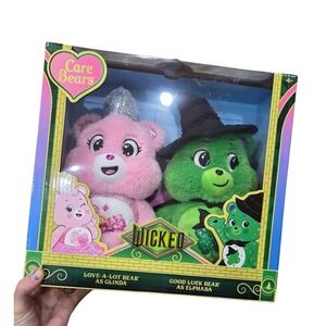 Care Bears Wicked Plush 2-Pack Love-A-Lot Bear as Glinda Good Luck Bear Elphaba